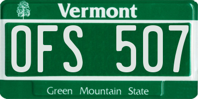 VT license plate OFS507