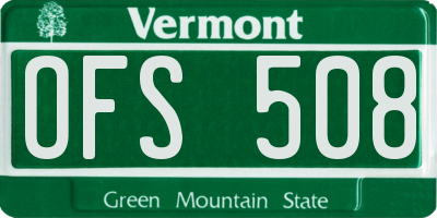 VT license plate OFS508