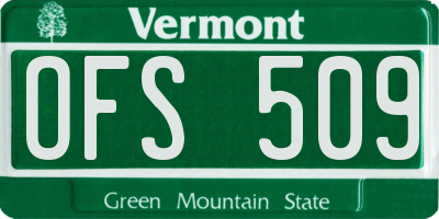 VT license plate OFS509