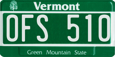 VT license plate OFS510