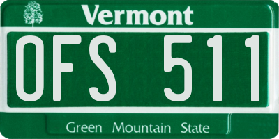 VT license plate OFS511