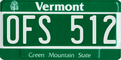 VT license plate OFS512