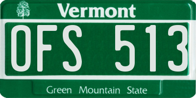 VT license plate OFS513