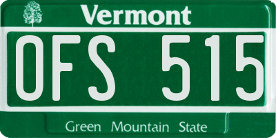 VT license plate OFS515