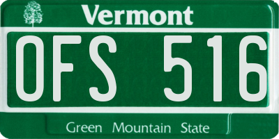 VT license plate OFS516