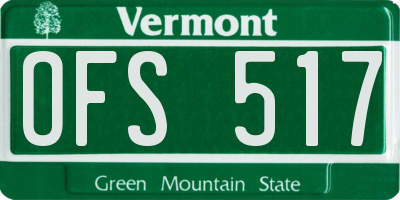 VT license plate OFS517