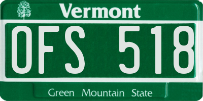 VT license plate OFS518