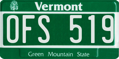VT license plate OFS519
