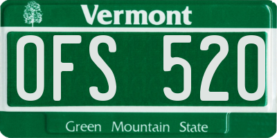 VT license plate OFS520