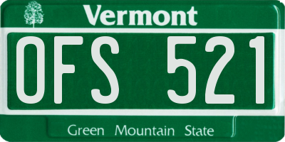 VT license plate OFS521