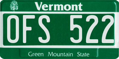 VT license plate OFS522