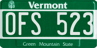 VT license plate OFS523