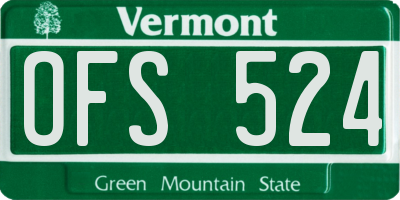 VT license plate OFS524
