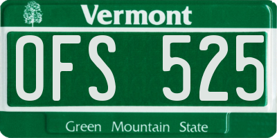 VT license plate OFS525