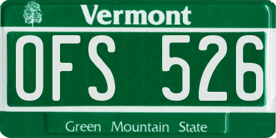 VT license plate OFS526