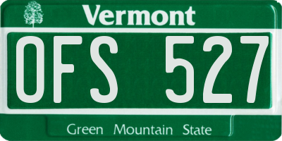 VT license plate OFS527