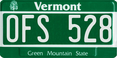 VT license plate OFS528