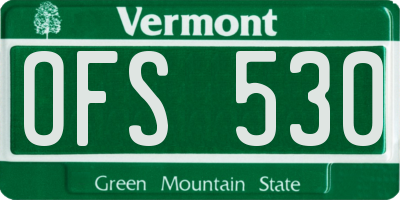 VT license plate OFS530