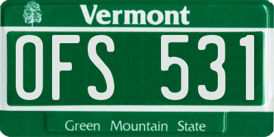 VT license plate OFS531