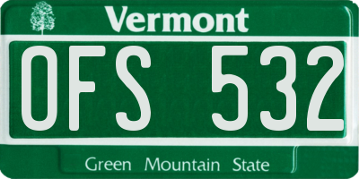 VT license plate OFS532