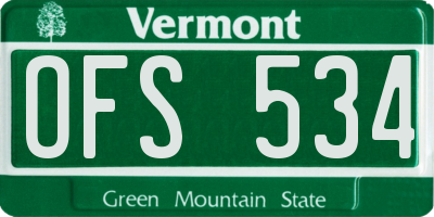 VT license plate OFS534