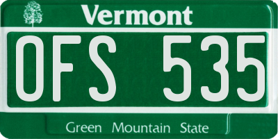 VT license plate OFS535