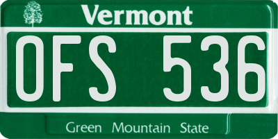 VT license plate OFS536