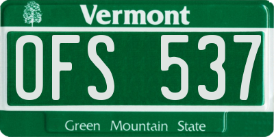 VT license plate OFS537