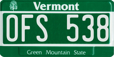 VT license plate OFS538