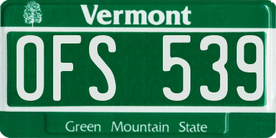 VT license plate OFS539