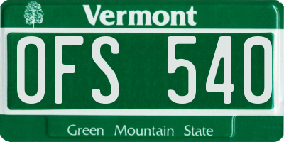VT license plate OFS540