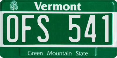 VT license plate OFS541