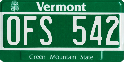 VT license plate OFS542