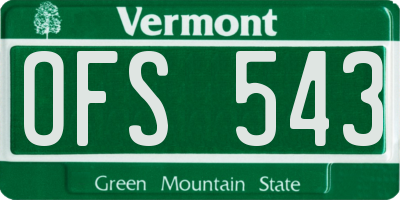 VT license plate OFS543