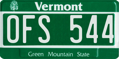 VT license plate OFS544