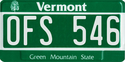 VT license plate OFS546