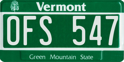 VT license plate OFS547