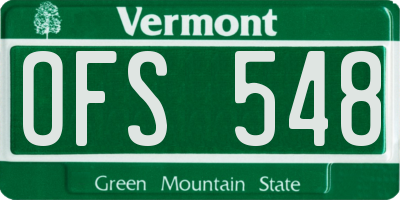 VT license plate OFS548