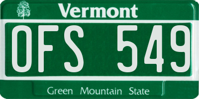 VT license plate OFS549