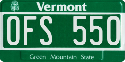 VT license plate OFS550