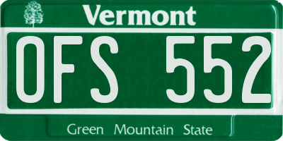 VT license plate OFS552