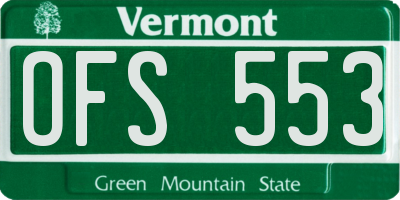 VT license plate OFS553