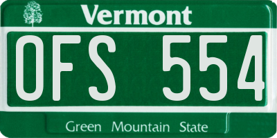 VT license plate OFS554
