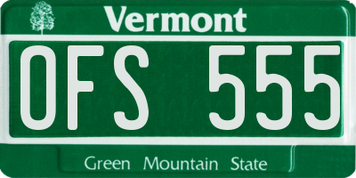 VT license plate OFS555