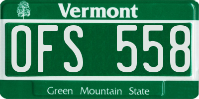 VT license plate OFS558