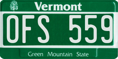 VT license plate OFS559