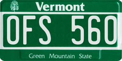 VT license plate OFS560