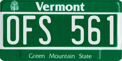 VT license plate OFS561
