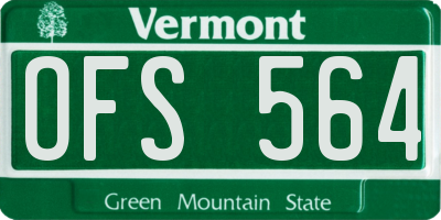 VT license plate OFS564