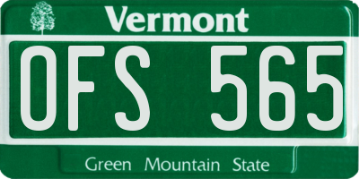 VT license plate OFS565